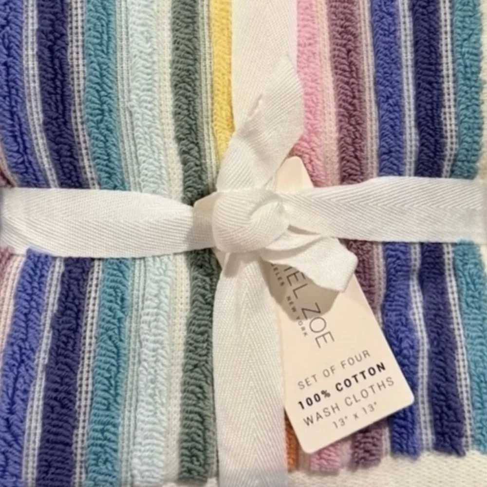Rachel Zoe 8-Piece Rainbow Stripe Towel Set 100% Cotton | Soft & Plush | Luxury